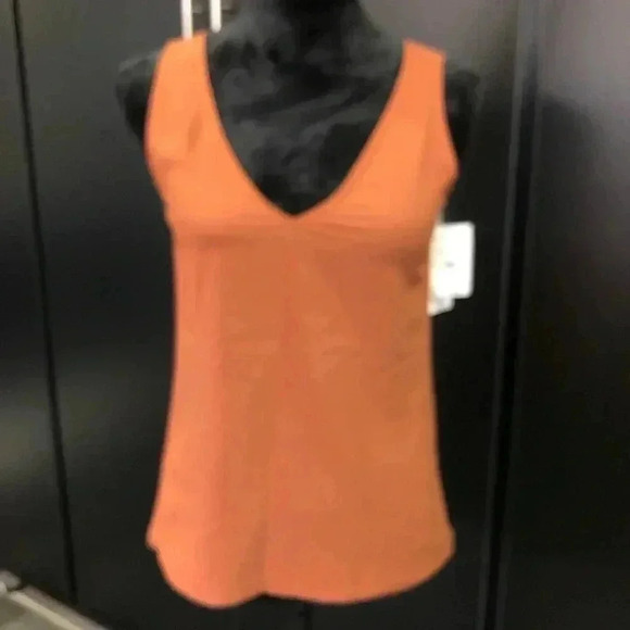 Nordstrom V-neck/back tunic/tank top/shell, Coral - Picture 1 of 8